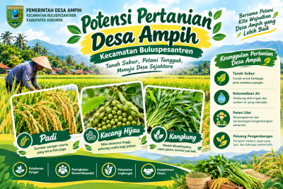 Potensi Pertanian Desa Ampih: Sawah Produktif, Kacang Hijau, dan Kangkung Andalan Kebumen